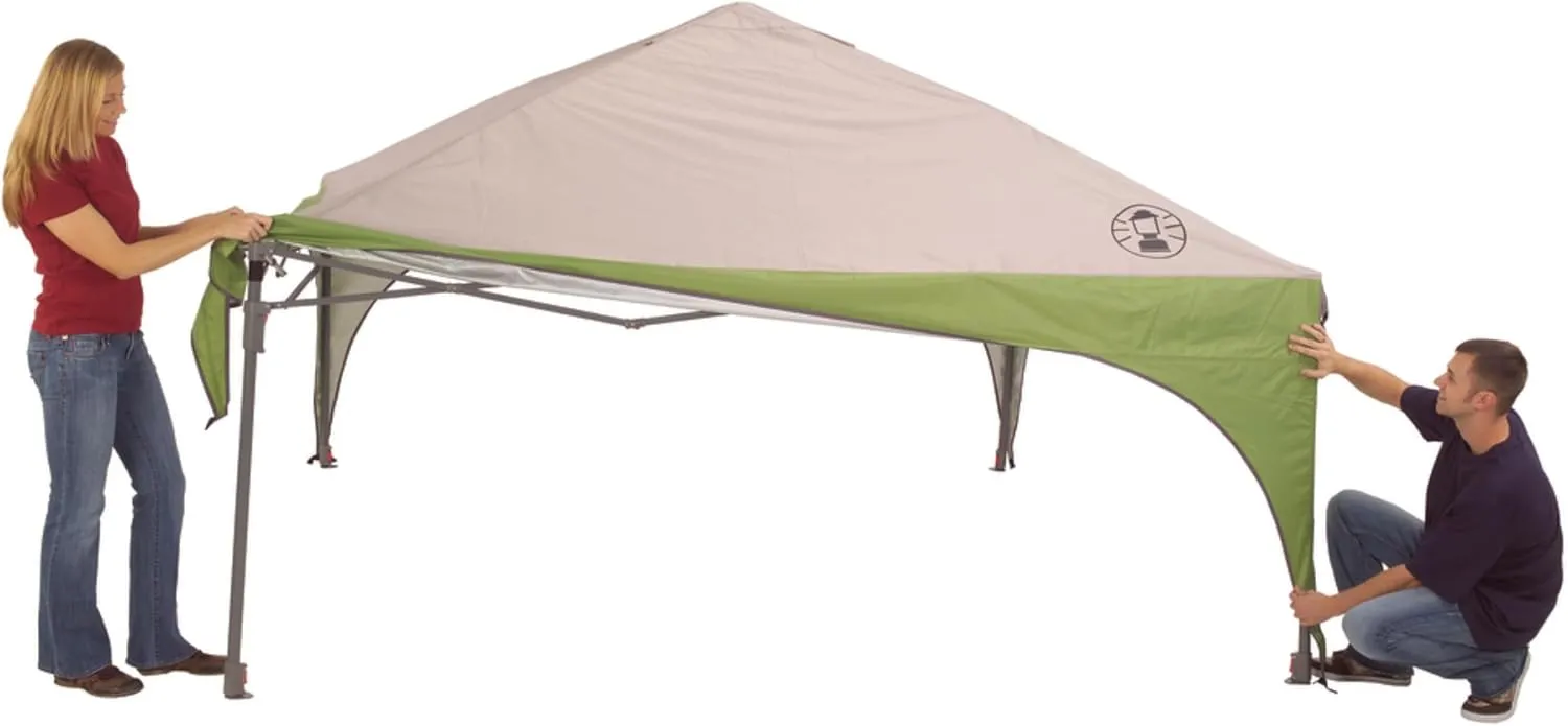 Coleman Canopy Sun Shelter with Instant Setup, Sun Shelter with Wheeled Carry Bag Sets Up in About 3 Mins, 7x5ft, 10x10ft, or 12x12ft Canopy for Sporting Events, Tailgating, Camping, & More