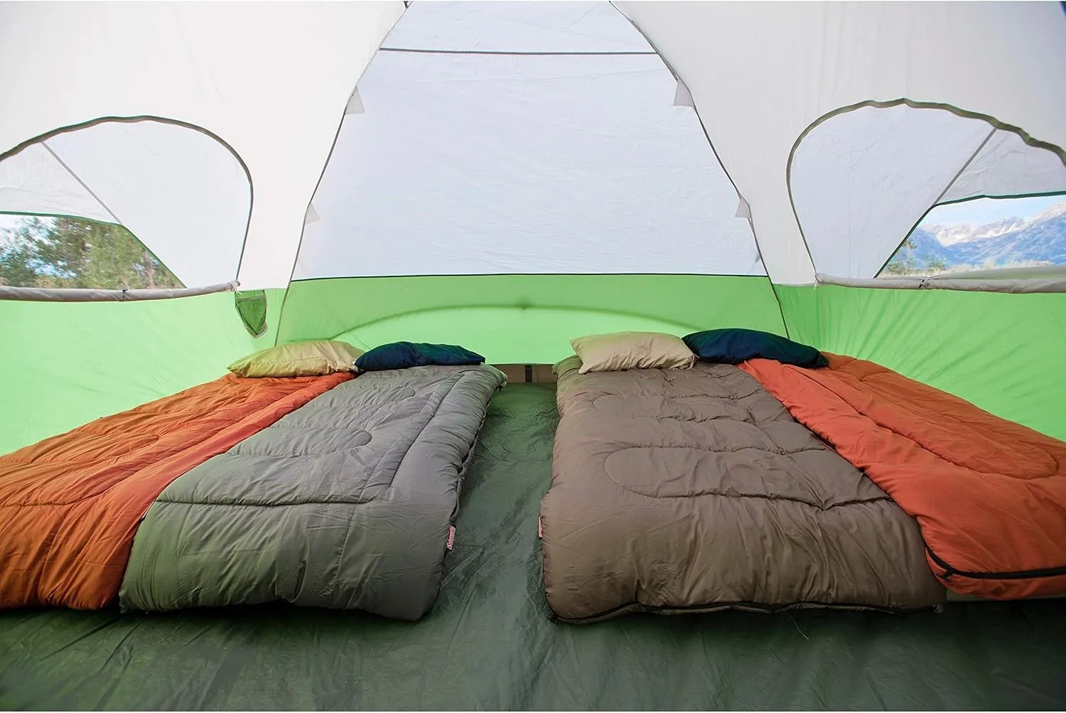 Coleman Evanston Screened Camping Tent, 6/8 Person Weatherproof Tent with Roomy Interior Includes Rainfly, Carry Bag, Easy Setup and Screened-In Porch