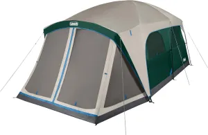 Coleman Skylodge 12-Person Camping Tent with Screen Room Evergreen