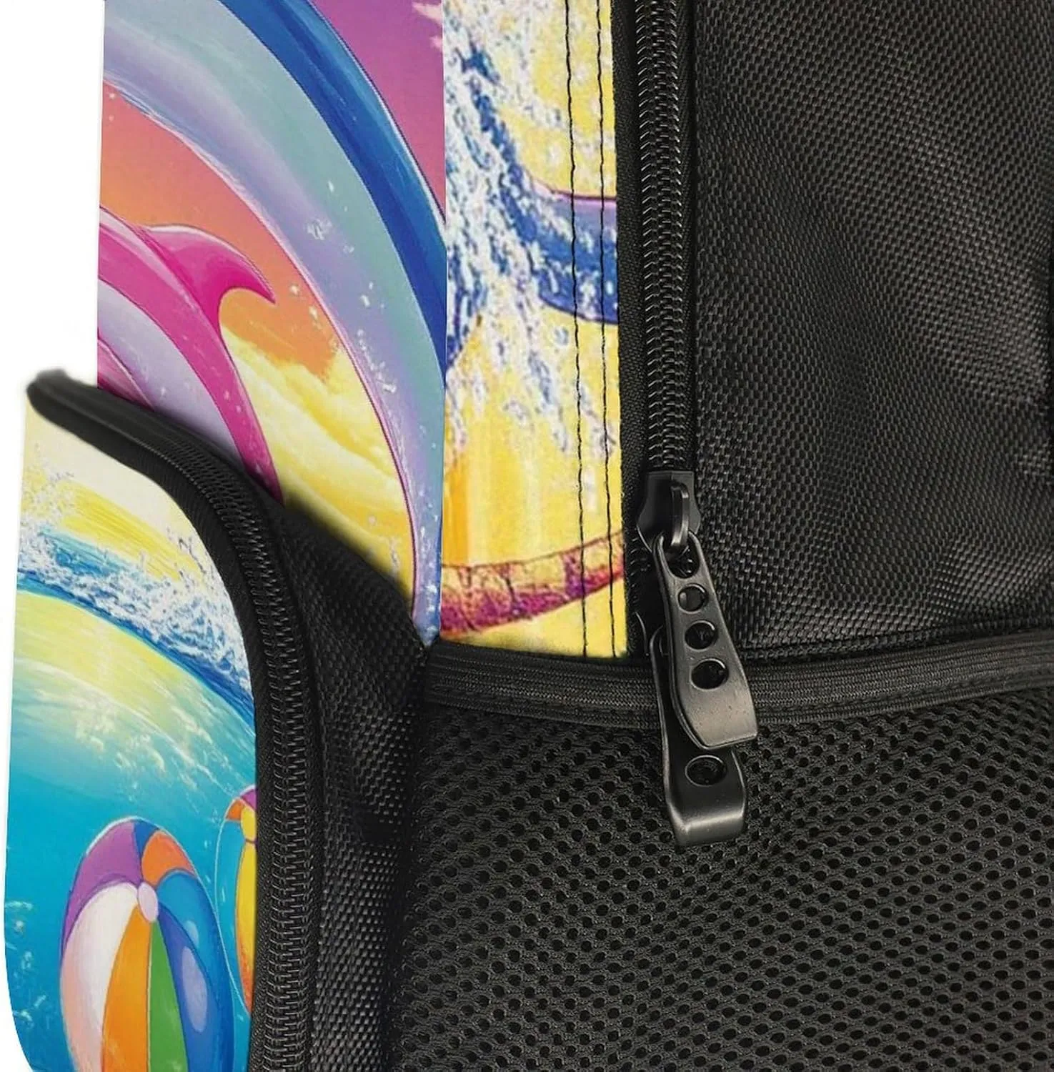 Colorful Dolphins Art Rucksacks Lightweight Multipurpose Anti-Theft Shoulder Bag Big Capacity Laptop Book Bag Rucksack With Padded Straps