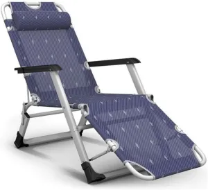 Comfortable and Stable Heavy Duty Sets Sun Lounger,Camping Chairs Folding Zero Deck Chair Recliner Reclining Waterproof Chaise Loungers Metal for Outdoor Office (Purple)