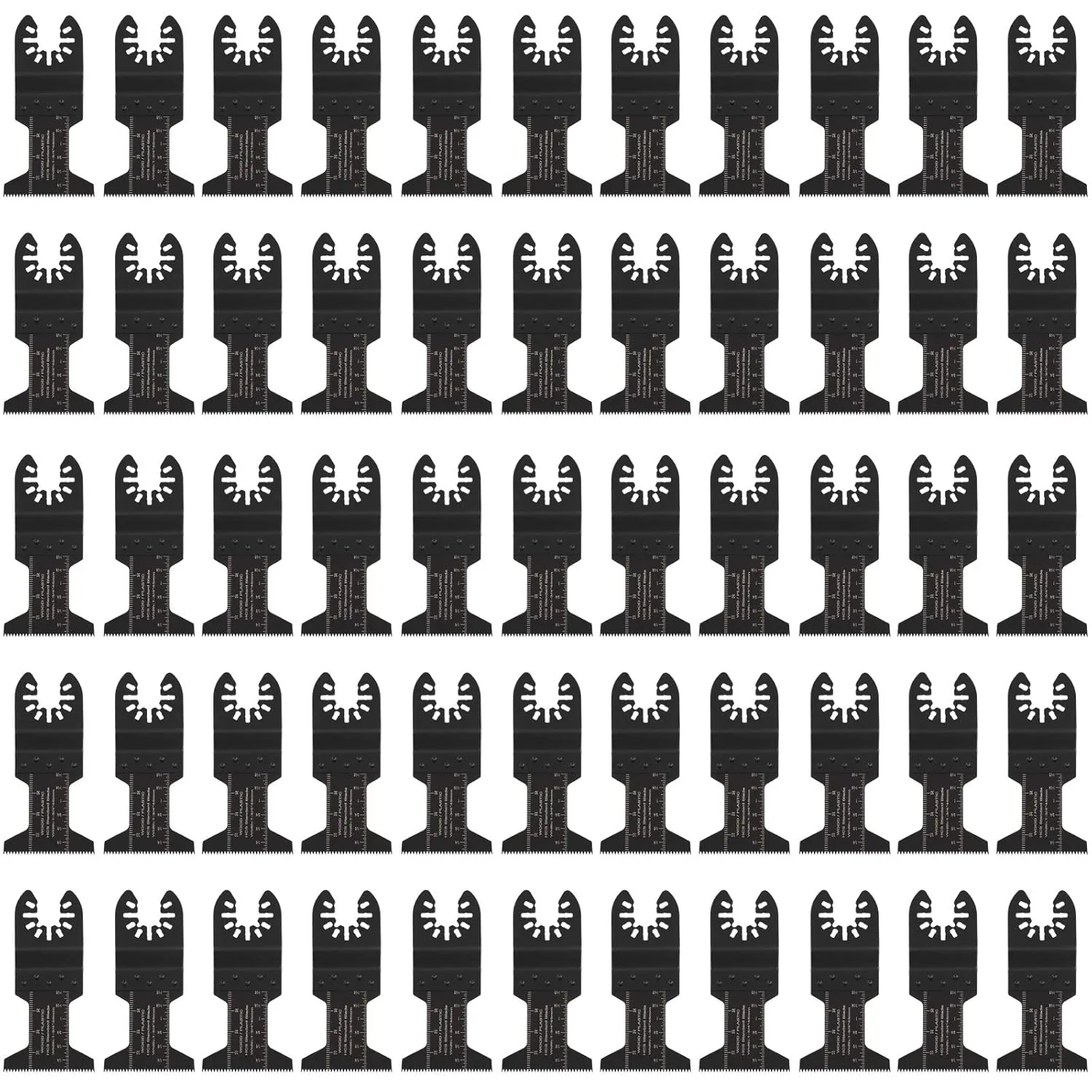 COMOWARE 55 Pcs Oscillating Saw Blades - 1-3/4” Professional Universal Oscillating Tool Blades, Multitool Blades, Quick Release Durable Oscillating Tool for Wood/Plastic/Soft Metal Cutting