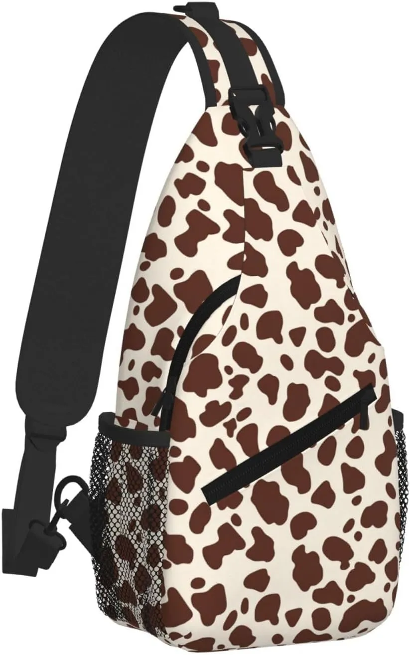 Cow Sling Bag Crossbody Backpack Shoulder Daypack Multipurpose Cross Body Chest Bag for Men Women Travel Hiking Sports Gym