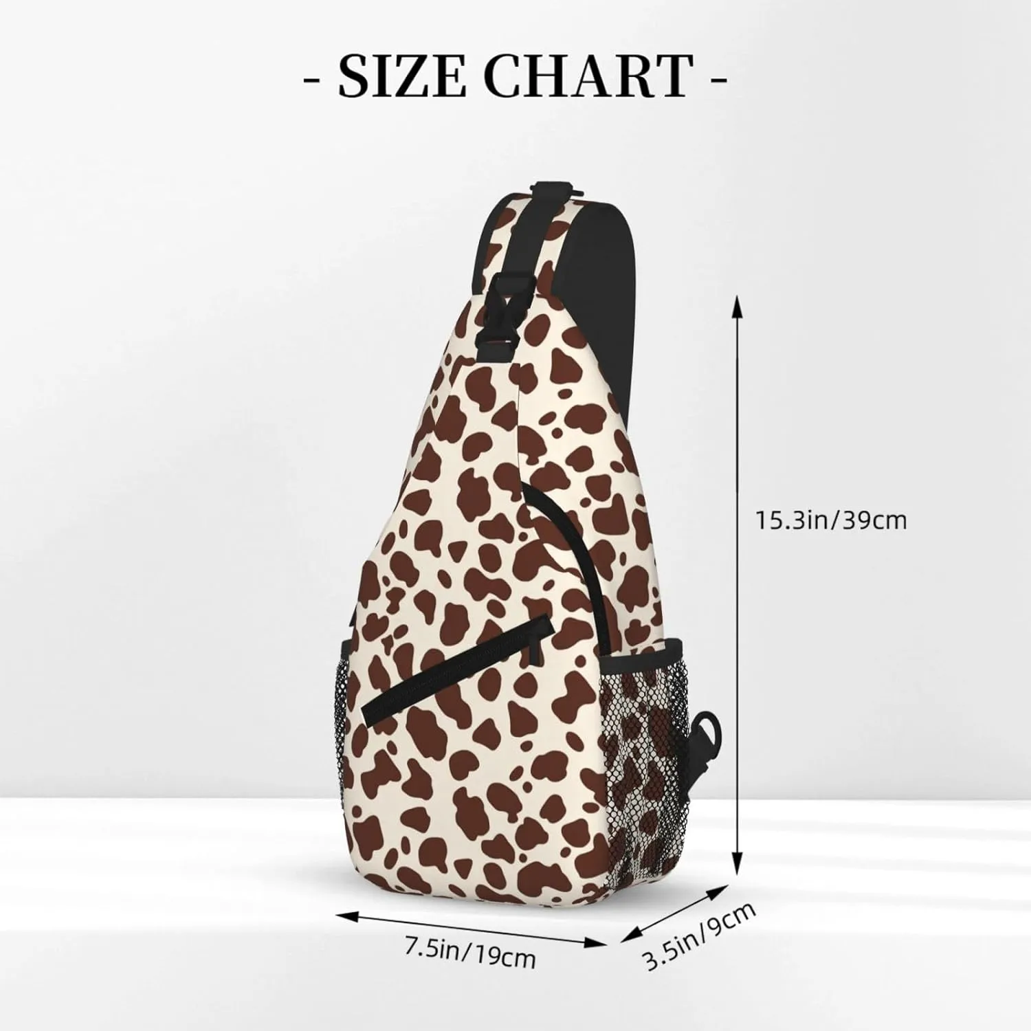 Cow Sling Bag Crossbody Backpack Shoulder Daypack Multipurpose Cross Body Chest Bag for Men Women Travel Hiking Sports Gym