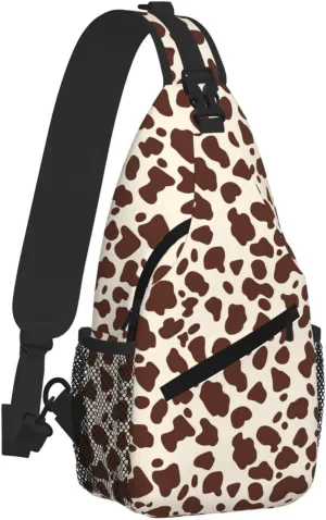 Cow Sling Bag Crossbody Backpack Shoulder Daypack Multipurpose Cross Body Chest Bag for Men Women Travel Hiking Sports Gym
