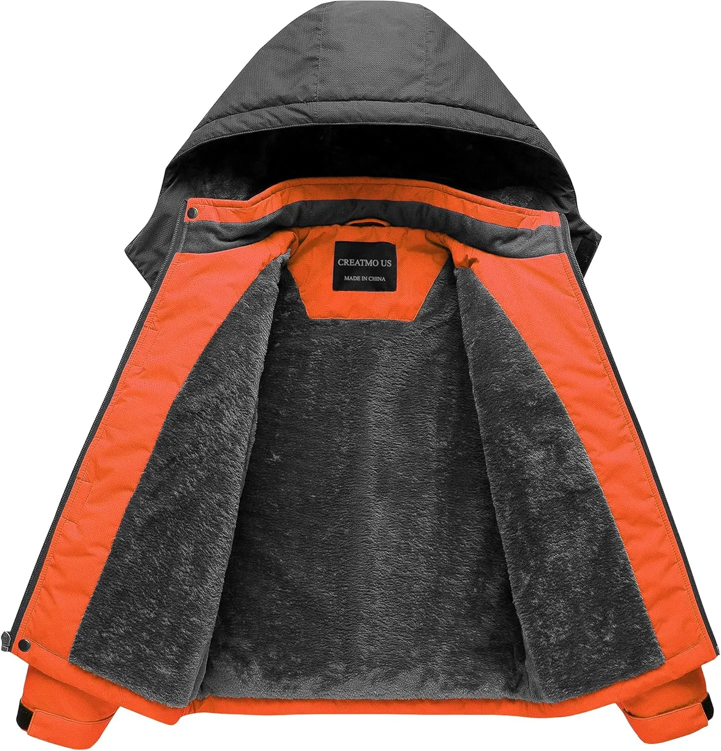 CREATMO US Boy's Waterproof Ski Jacket Warm Winter Snow Coat Windproof Snowboarding Rain Jacket