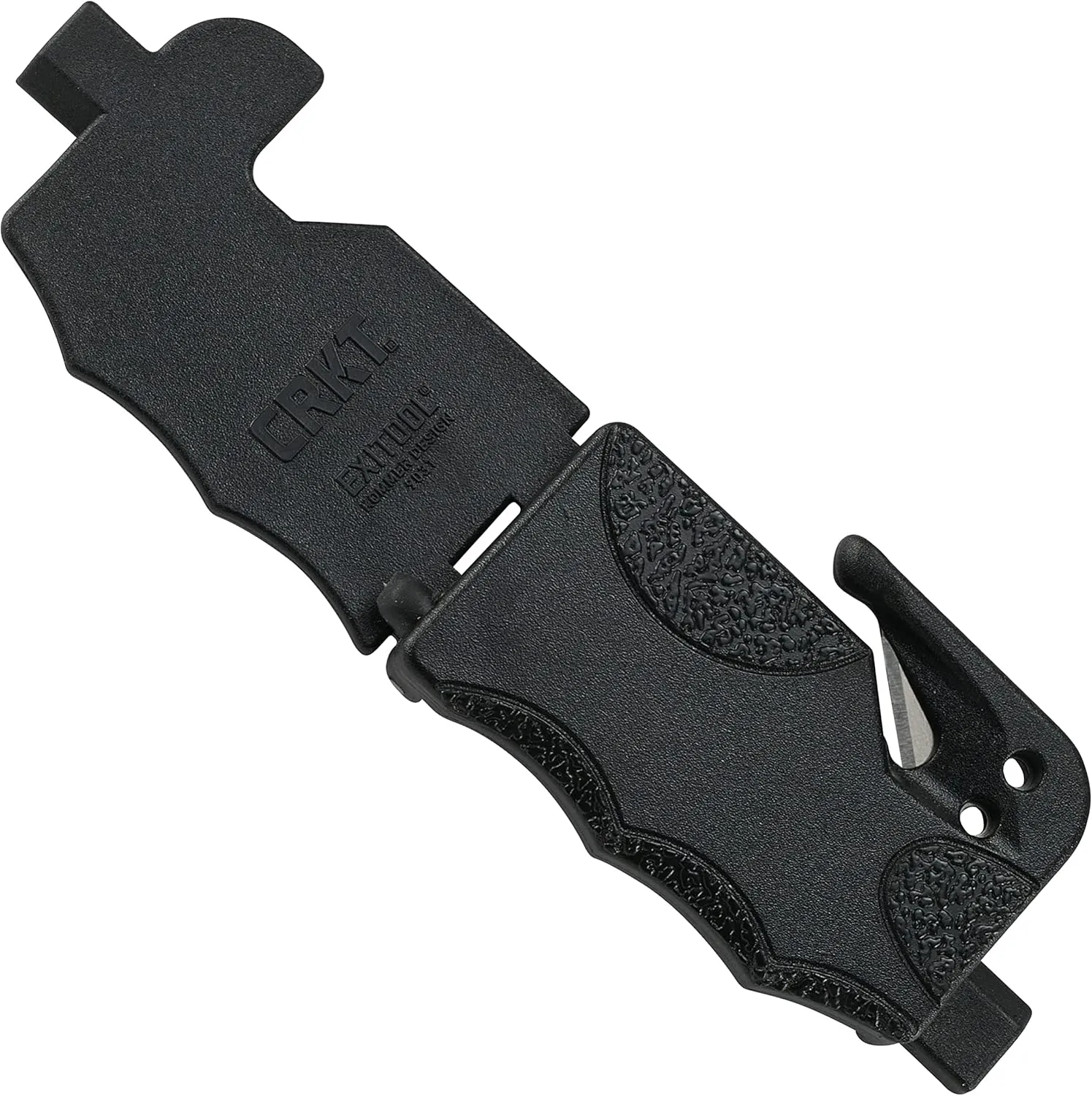 CRKT Exitool Emergency Multitool: Automotive Safety, Seat Belt Strap Cutter, Steel Window & Glass Breaker, Clips to Seat Belt 9031