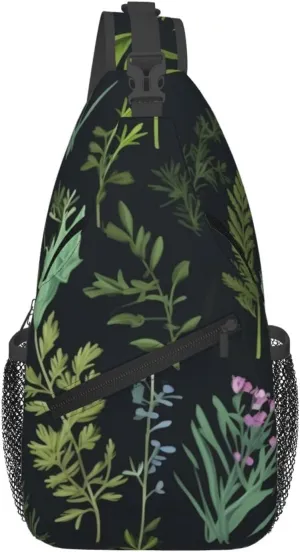 Cross Chest Bag Diagonally - Quality, Durable, and Spacious Shoulder Bag for Men and Women flowering herbs and herbaceous plants Pattern