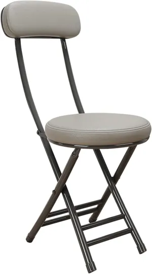 Cushioned Padded Folding Stool, 18Inch Counter Height Bar Stool, Portable Folding Stool, for Fishing Hiking Gardening Travel (Color : Gray, Size : 47cm/18inch)