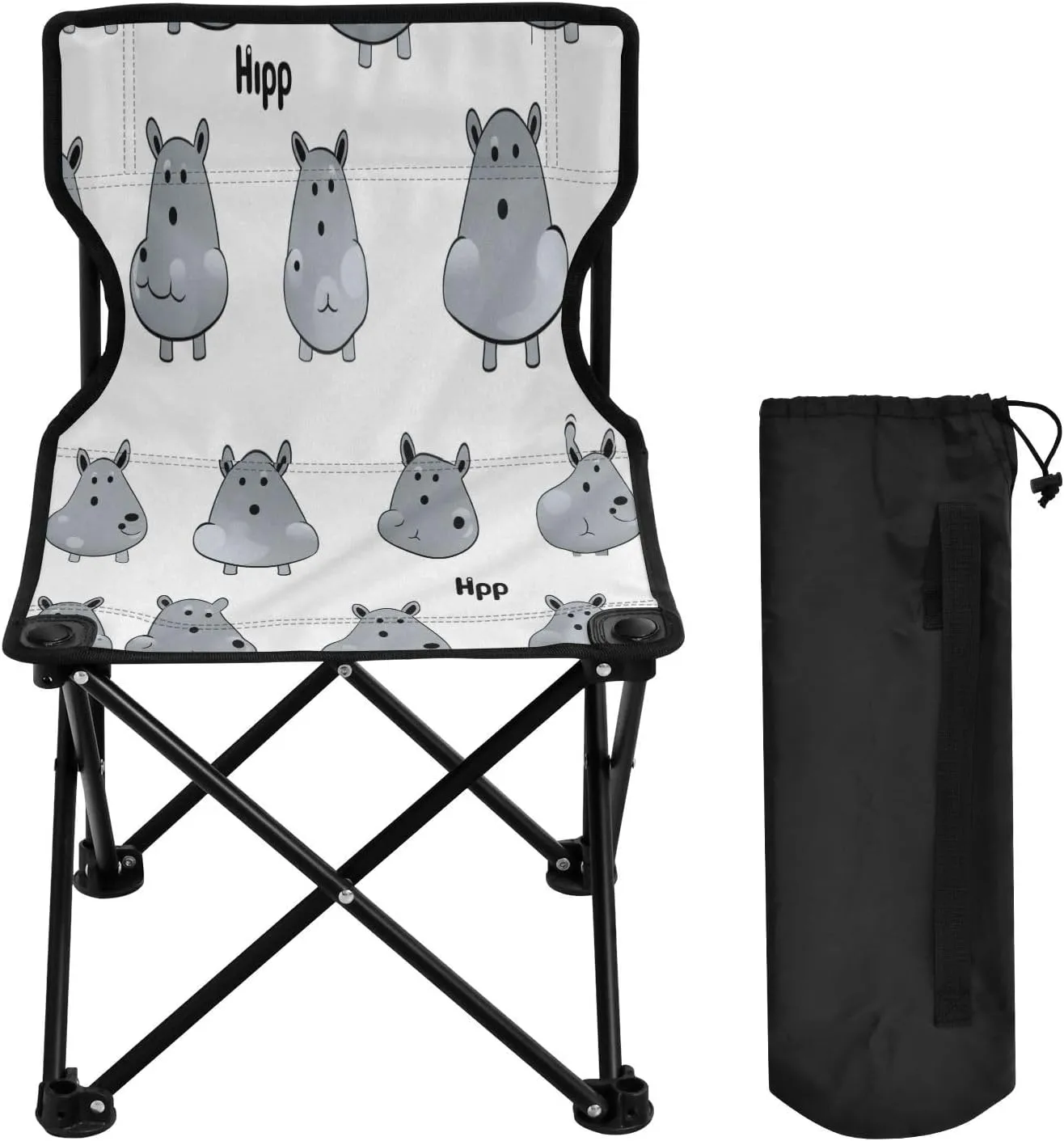 Cute Animals Portable Outdoor Folding Chair Anti-Slip Padded Oxford Cloth Stool Camping Chair Small for Beach Hiking Fishing Gardening Quad Camp Chair