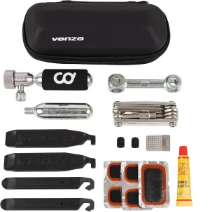 CyclingDeal Bike Bicycle Tyre Repair Maintenance Kit Including Tyre Lever, CO2 Inflator, Hand Tool, Tube Patch