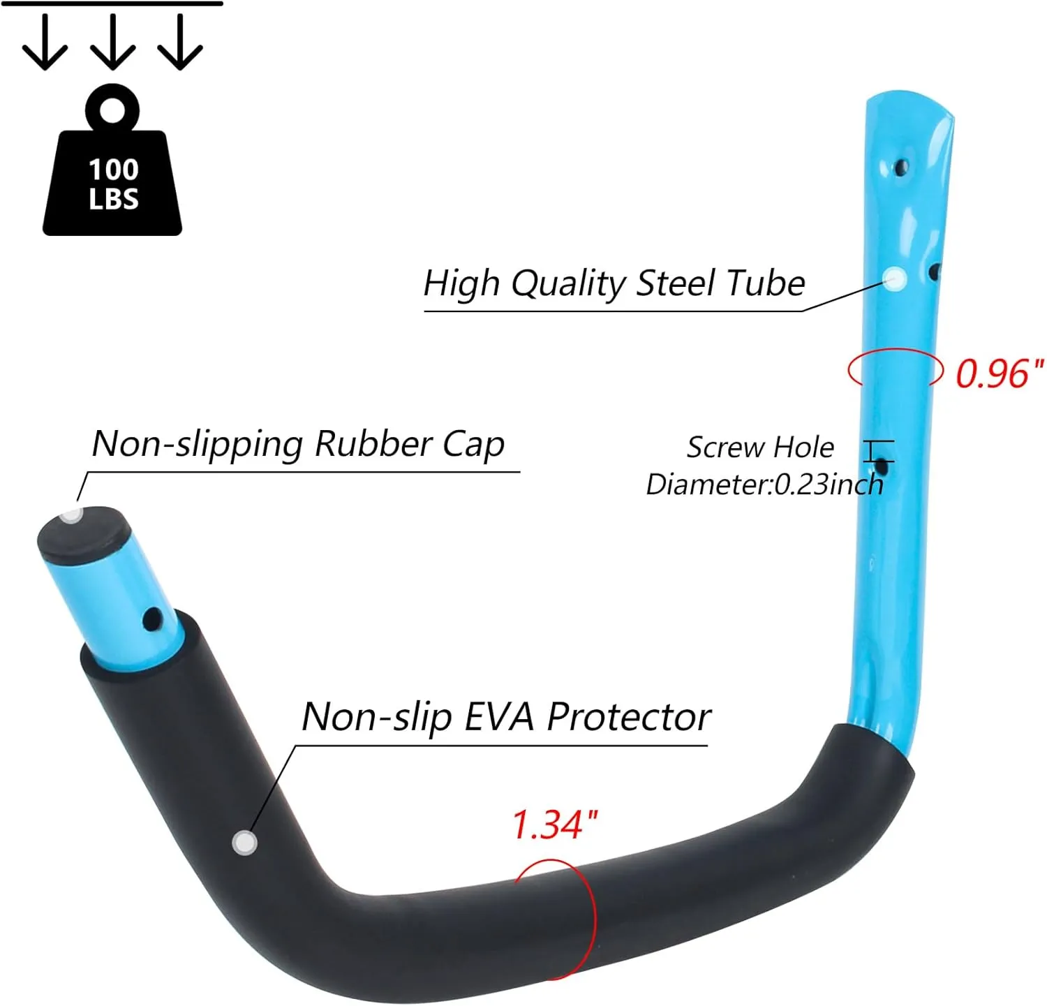 DEDU Kayak Storage Rack, Kayak Wall Mount Hangers 4 Pack, Paddle Board Holder Wall Mount Kayak Storage Hooks 15 Inch with Lashing Straps for Hanging Canoe Surfboard Snowboard Ladders Bikes