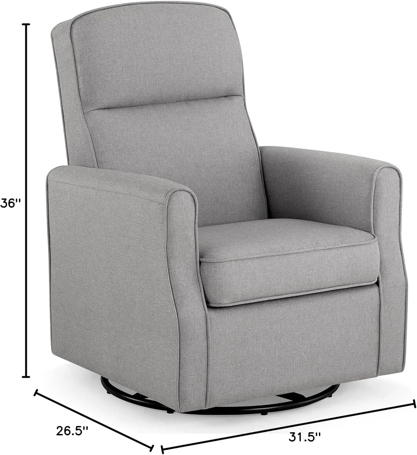 Delta Children Blair Slim Nursery Glider Swivel Rocker Chair, French Gray