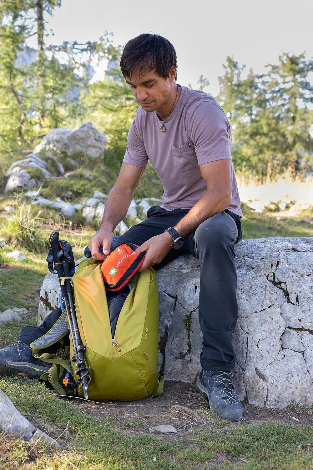 Deuter AC Lite 24L Hiking & Daypack Backpack with Steel Frame & Superior Breathability - Black
