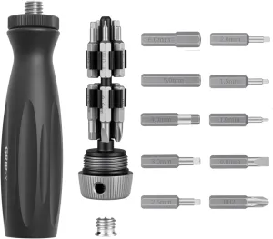 DIFESURO 10-in-1 Photographer Foldable Wrench,Pocket Multitool Screwdriver Grip, Storage Folding Tool Set with Hex Key Wrenches
