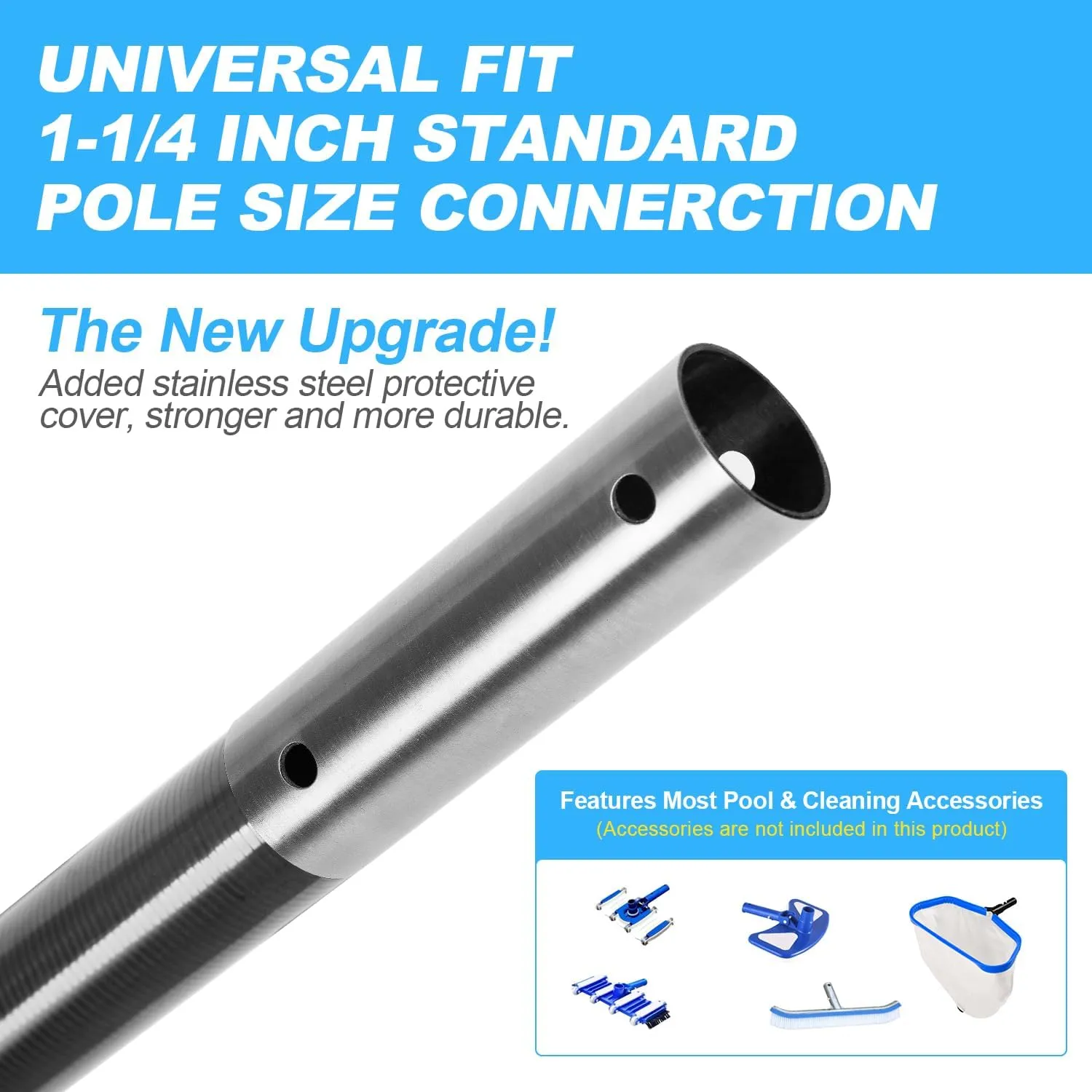 DOBEN Carbon Fiber Pool Pole Telescopic, Professional Ultralight Pool Poles 3.7 to 12 FT, Telescoping Lightweight Pool Cleaning Pole, Heavy Duty Pool Pole for Skimmer Net, Brush, Vacuum Head 12FT