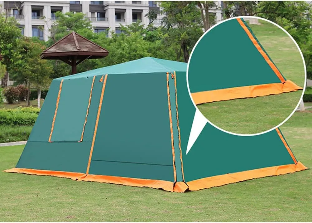 Dome Tent with Porch Automatic Pop Up Tent Sun Shelter Easy Set Up Double Layer Family Camping Tents with Carrying Bag for Outdoor Camping, Fishing, BBQ (Coffee Color 5) (Green 5)