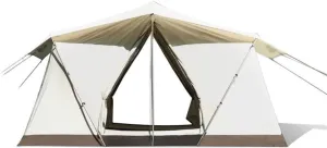 Double Layer Family Camping Tent with 2 Mesh Door & 2 Mesh Windows Instant Cabin Tent 3-4 Person Extra Large Tent for Camping Hiking & Traveling