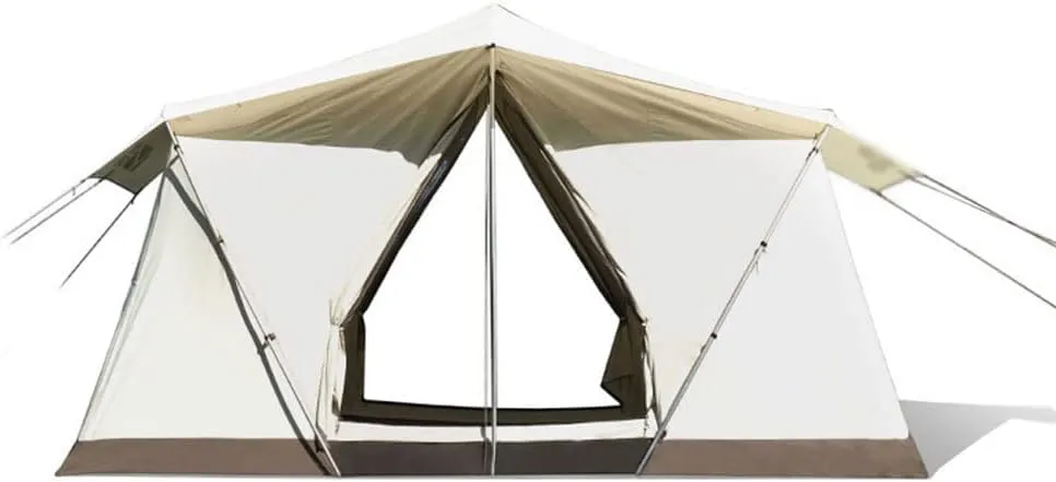 Double Layer Family Camping Tent with 2 Mesh Door & 2 Mesh Windows Instant Cabin Tent 3-4 Person Extra Large Tent for Camping Hiking & Traveling