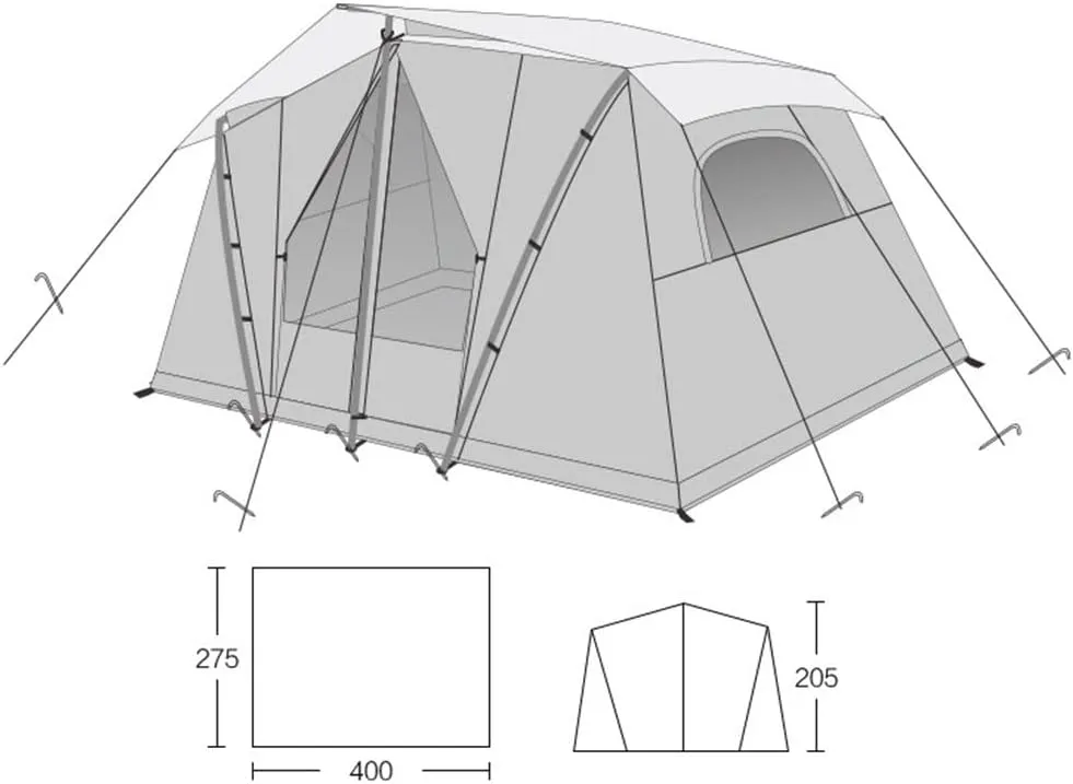 Double Layer Family Camping Tent with 2 Mesh Door & 2 Mesh Windows Instant Cabin Tent 3-4 Person Extra Large Tent for Camping Hiking & Traveling