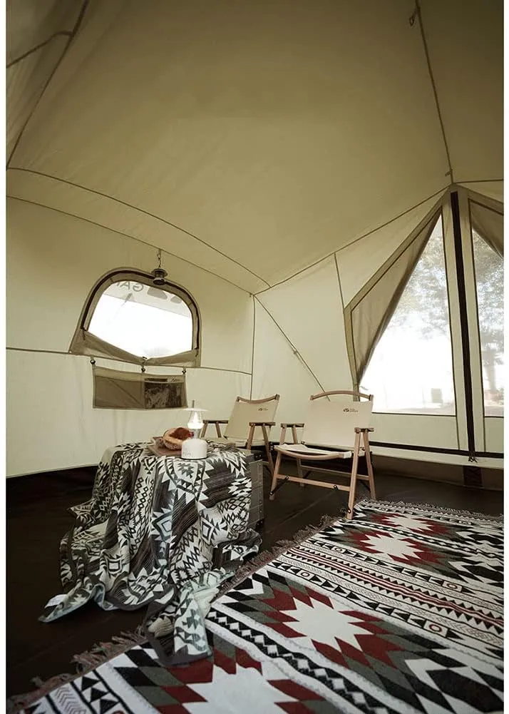Double Layer Family Camping Tent with 2 Mesh Door & 2 Mesh Windows Instant Cabin Tent 3-4 Person Extra Large Tent for Camping Hiking & Traveling