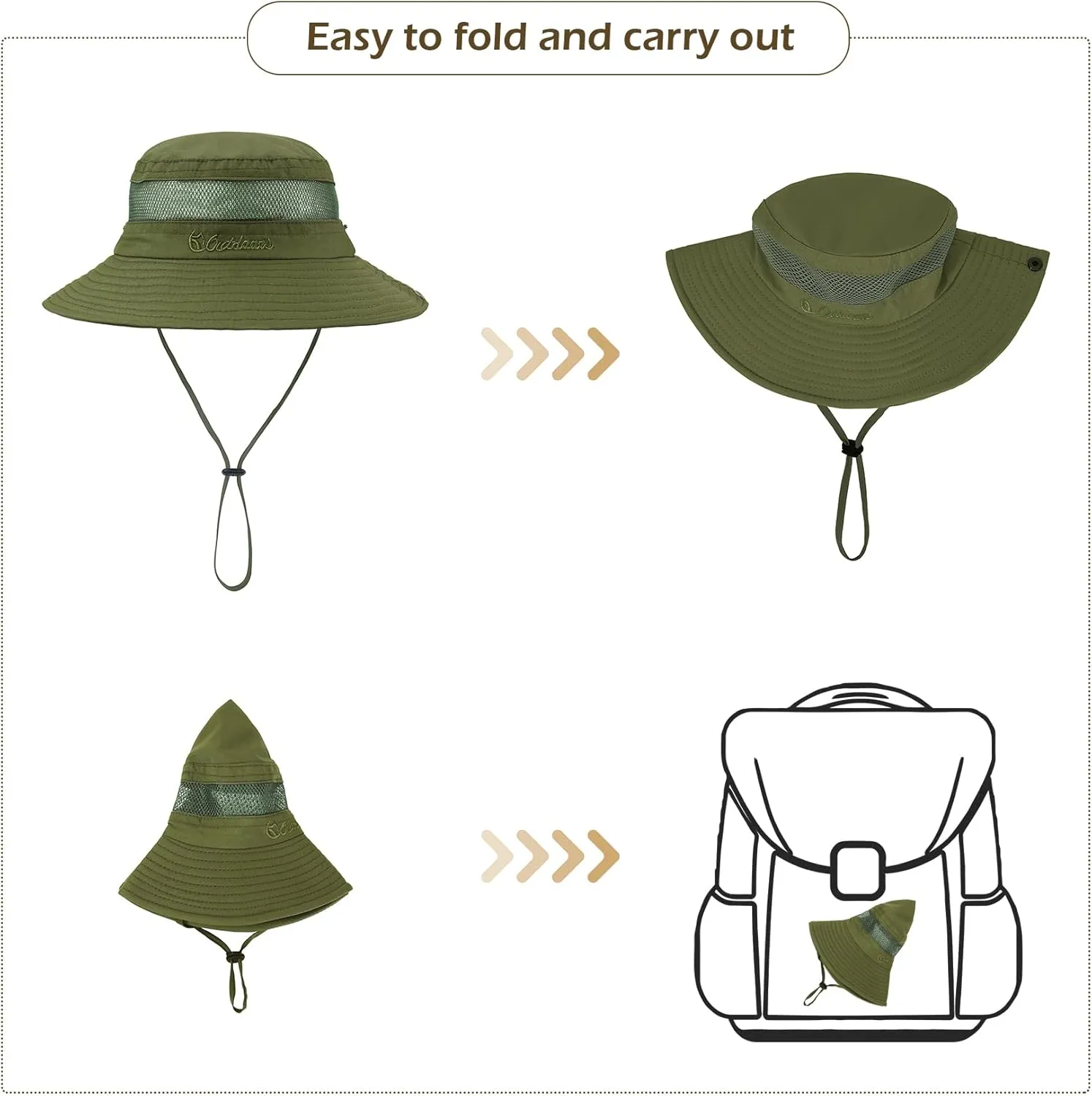 Durio Kids Sun Hats - UPF 50  Wide Brim Sun Protection for Boys & Girls