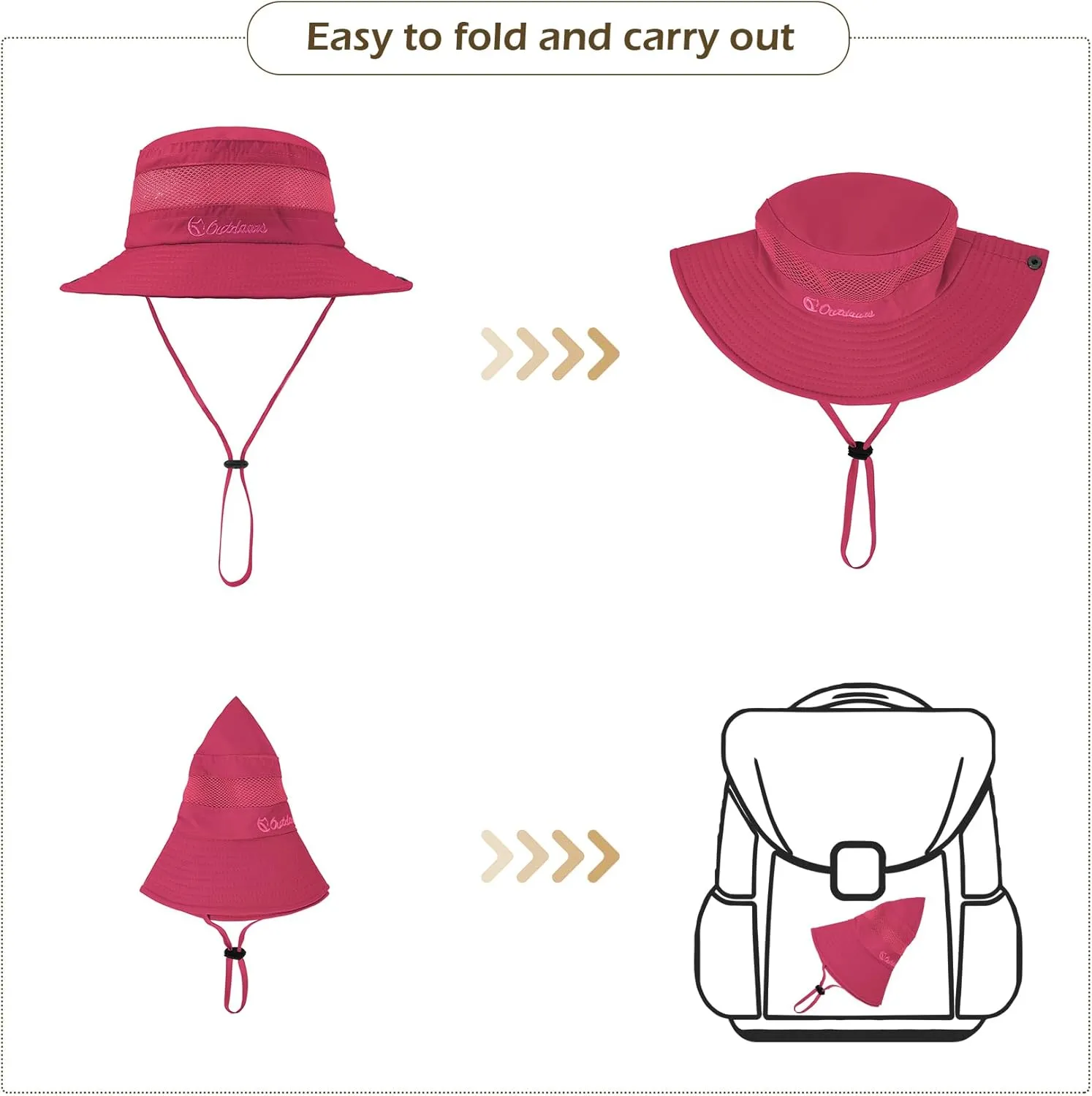 Durio Kids Sun Hats - UPF 50  Wide Brim Sun Protection for Boys & Girls