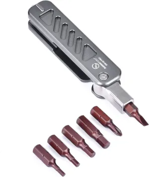 DW-02 PRO Universal Folding Tool Set with Hex Key Wrenches Stainless Steel 2.5/3/4/5mm, Phillips and Flat Head, Edc Multitool Keychain Screwdriver