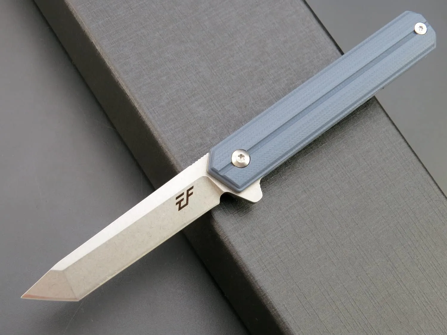 Eafengrow EF65 Flipper Folding Lock Knife Ball Bearing D2 Blade and G10 Steel Handle Pocket Assisted Multitool with Clip Everday Carry (EF65-T-gray blue)