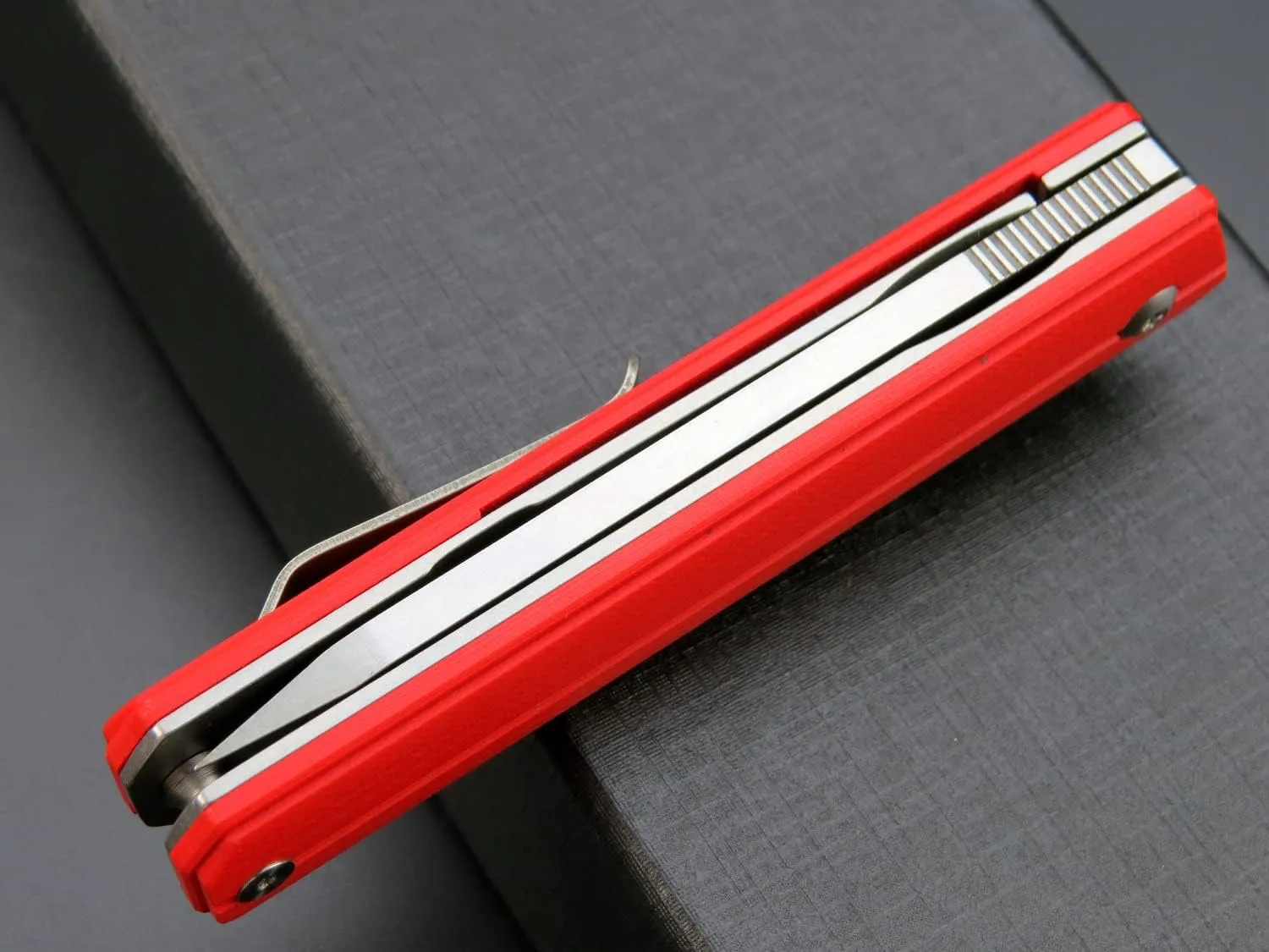 Eafengrow EF65 Flipper Folding Lock Knife Ball Bearing D2 Blade and G10 Steel Handle Pocket Assisted Multitool with Clip Everday Carry (EF65-T-red)
