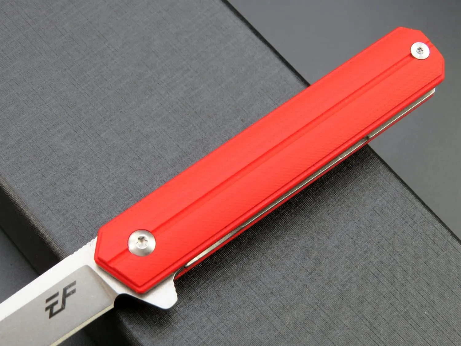 Eafengrow EF65 Flipper Folding Lock Knife Ball Bearing D2 Blade and G10 Steel Handle Pocket Assisted Multitool with Clip Everday Carry (EF65-T-red)