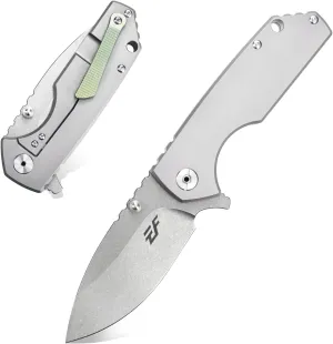 Eafengrow EF906 Folding Pocket Knife 14c28n Steel Blade and Titanium Alloy Handle Multitool with Clip for Outdoor Camping Everday Carry (Frame Lock)