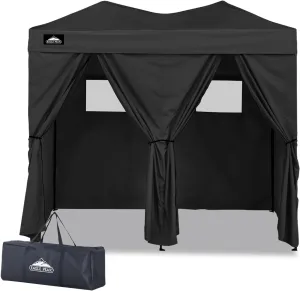 EAGLE PEAK Outdoor Changing Room 8x4, 2 Room Pop Up Portable Changing Room, Sun Shelter, Pop Up Changing Tent for Beach or Pool, Portable Dressing Room for Photoshoots (Black)