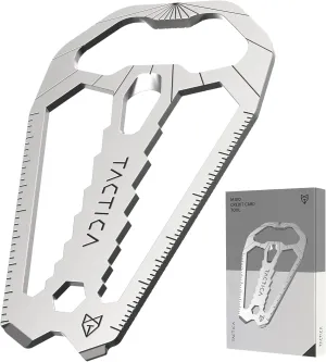 EDC Credit Card Multitool | Wallet-Sized 23-in-1 Multitool Card with Bottle Opener, Universal Wrench Set, 1/4" Bit Socket, Cord Cutter, Pry Bar, Screwdriver, Scraper, Metric & Imperial Ruler, and More