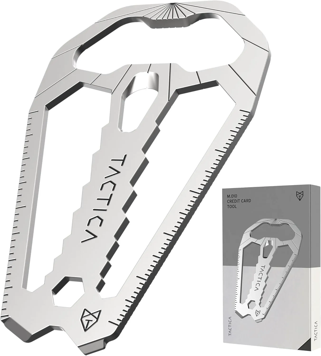 EDC Credit Card Multitool | Wallet-Sized 23-in-1 Multitool Card with Bottle Opener, Universal Wrench Set, 1/4" Bit Socket, Cord Cutter, Pry Bar, Screwdriver, Scraper, Metric & Imperial Ruler, and More