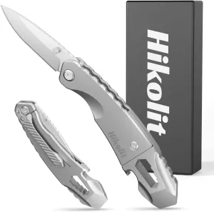 EDC Pry Bar 4-in-1 with Multitool Knife, Bottle Opener, Hex Wrench, Versatile Crowbar, Pocket Multi tool for Outdoor, Camping, Survival, Hiking, Gift for Dad, Husband, Boyfriend