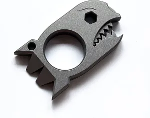 EDC Pry Bar with Bottle Opener Wrench Titanium Prybar Multi Tool, Keychain Multitool Tool, Pocket Crowbar for Outdoor Camping Hiking Fishing (grey)