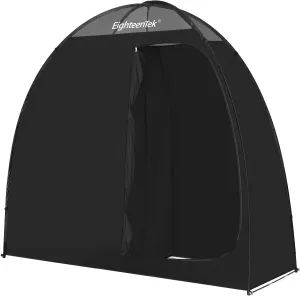 EighteenTek Camping Shower Tent Changing Room 2 Rooms Outdoor Pop Up Camping Toilet Portable Privacy Dressing Shelter 83"x43"x80"H