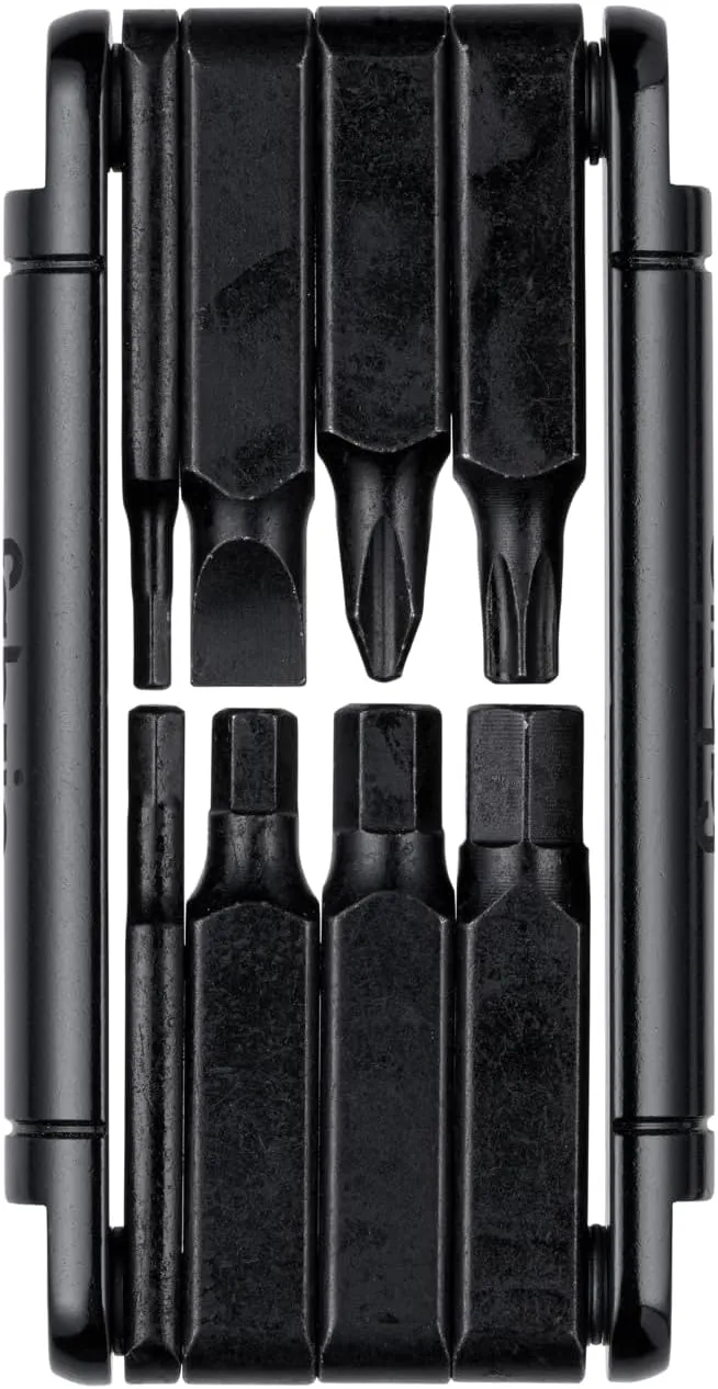 EightTool - Foldable Multitool for Cycling: 8 in 1 - Hex Keys, Torque, Screwdriver - Compact Bike Repair Tool - Black - FTL-02