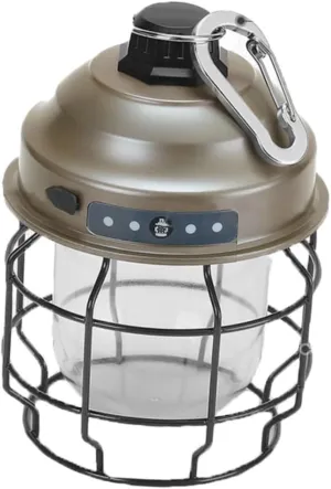 Elegant Brown Tent Hanging Lamp Rechargeable Lantern for Camping Hiking Emergency Lighting