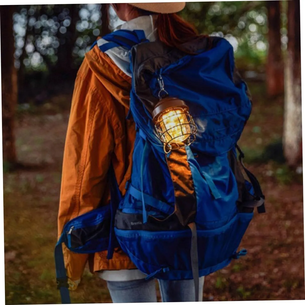 Elegant Brown Tent Hanging Lamp Rechargeable Lantern for Camping Hiking Emergency Lighting