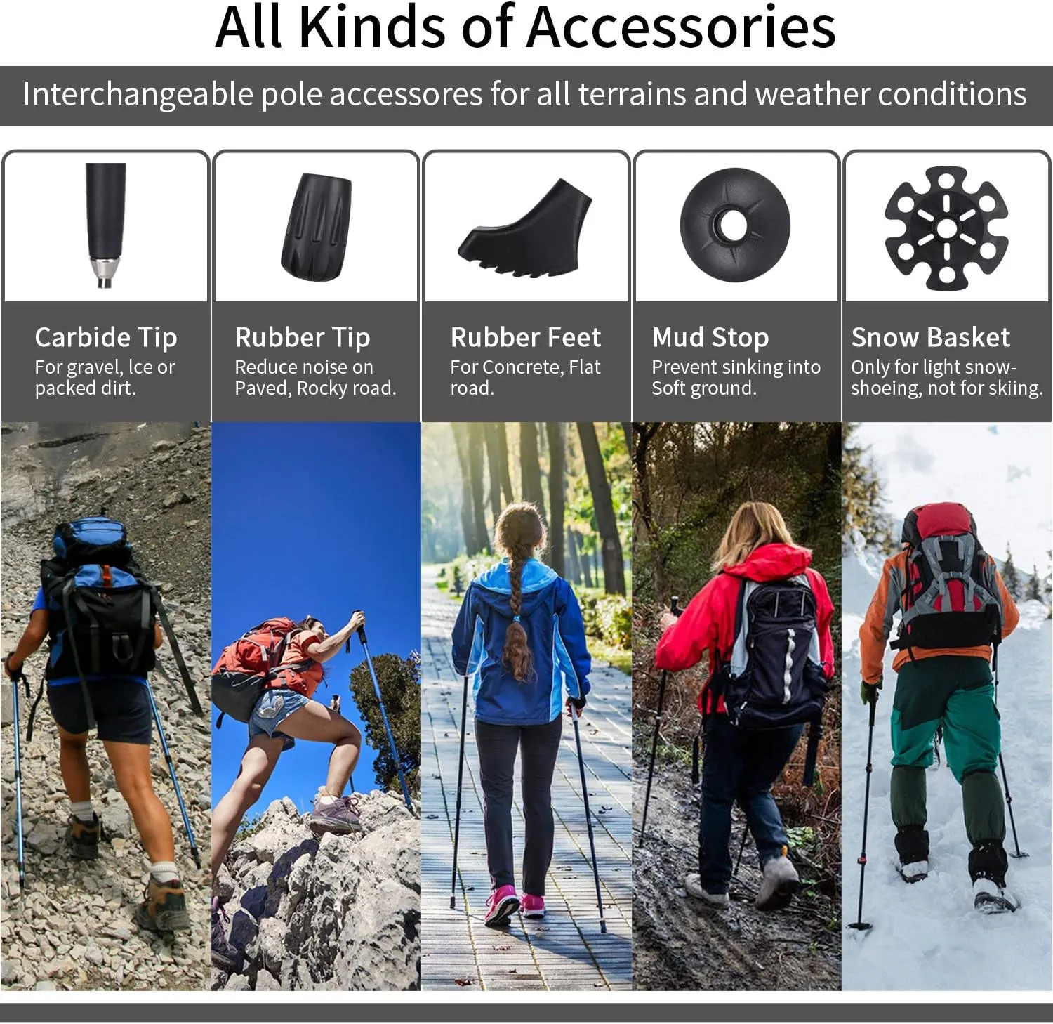 Esup Trekking Poles Collapsible Aluminum Alloy 7075 Hiking Poles 2pc Pack Adjustable Quick Lock for Hiking, Camping, Outdoor