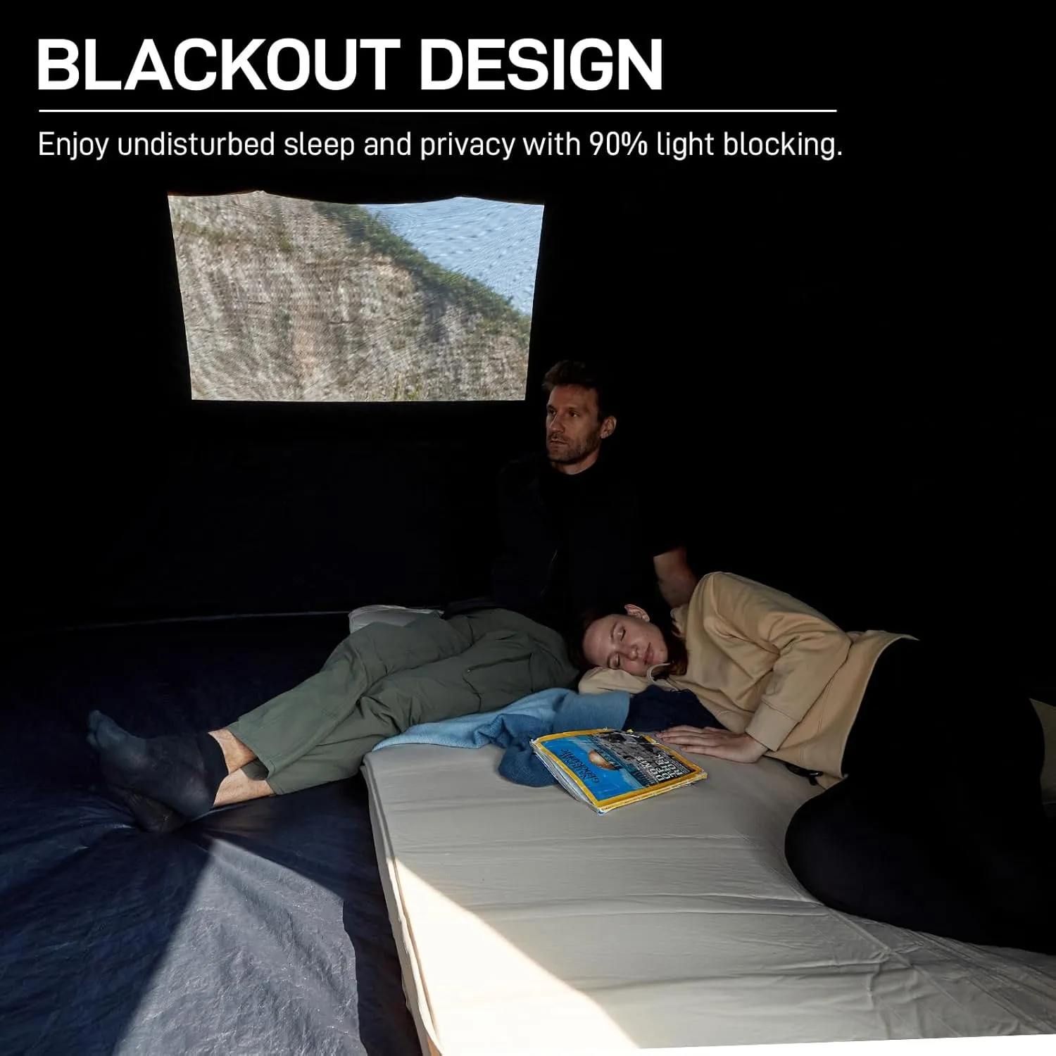 EVER ADVANCED 6 Person Blackout Camping Tent Instant Cabin Tents for Family with Rainfly, 60s Easy Setup, Water-Resistant Orange