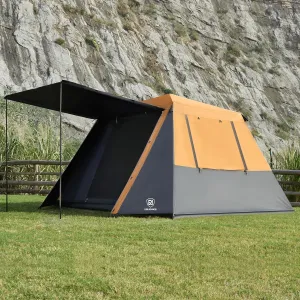 EVER ADVANCED 6 Person Blackout Camping Tent Instant Cabin Tents for Family with Rainfly, 60s Easy Setup, Water-Resistant Orange