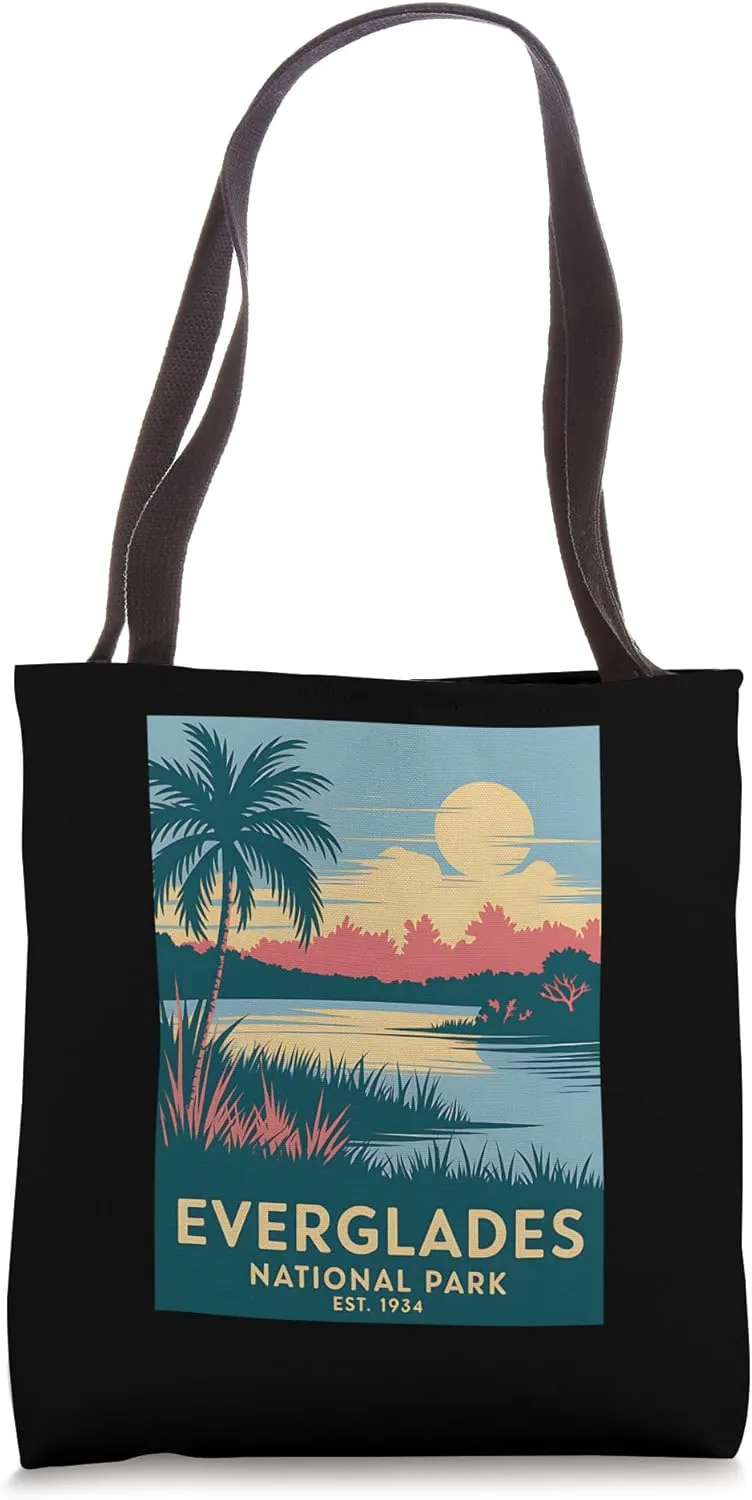 Everglades National Park Vintage Camping Hiking Men Women Tote Bag