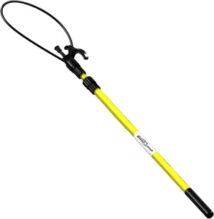 Extendable Fiberglass Boat Hook with Flexible Loop & Quick-Lock System - Adjustable 2-8ft Pole with Rubber Guard - Marine Rope Hook & Line Handling Tool