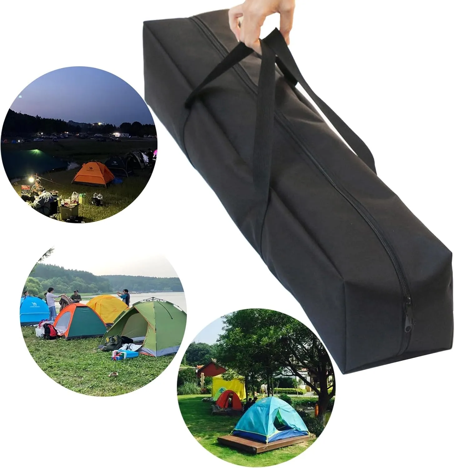 Extra Large Zippered Duffels Bag for Travel Camping Sports Equipment Storage Foldable Luggage Bag with Handle
