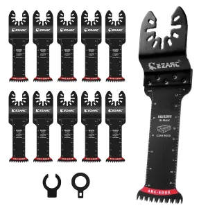 EZARC Bi-Metal Arc Edge Oscillating Tool Blade, 2-11/16" Extra-Long Japanese Teeth Oscillating Saw Blades for Clean Cuts in Hard Wood & Plastic, Universal Fit Multitool Blades, 10-Pack