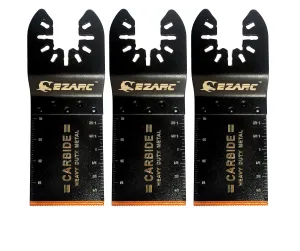 EZARC Carbide Oscillating Tool Blades, Multitool Blades Heary Duty for Hard Material, Metal, Nails. Bolts. Screws, 3-Pack
