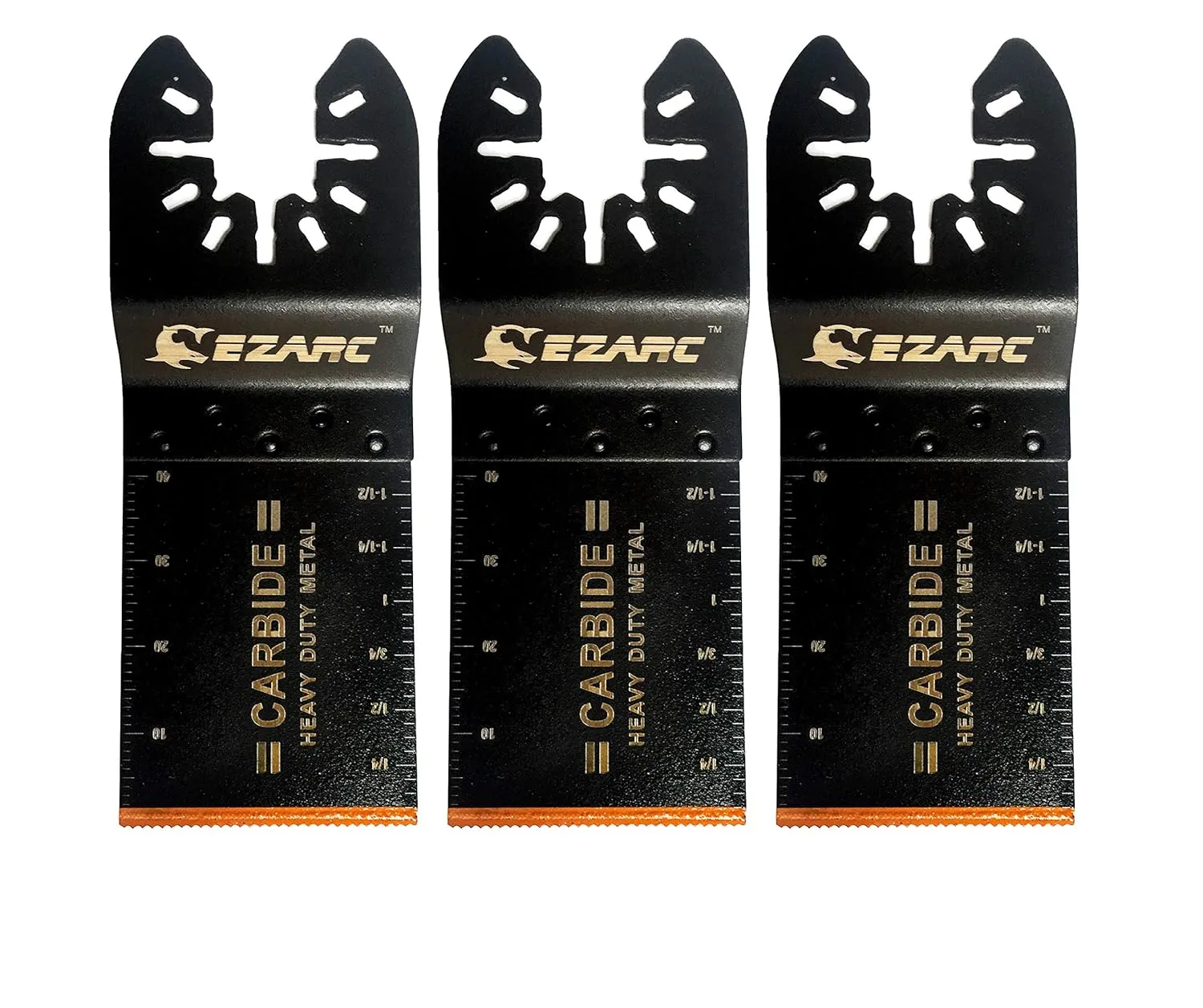 EZARC Carbide Oscillating Tool Blades, Multitool Blades Heary Duty for Hard Material, Metal, Nails. Bolts. Screws, 3-Pack